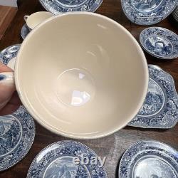 Johnson Brothers Historic America Blue 29-Piece Vintage Dinnerware Lot