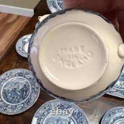 Johnson Brothers Historic America Blue 29-Piece Vintage Dinnerware Lot