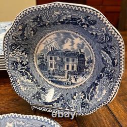 Johnson Brothers Historic America Blue 29-Piece Vintage Dinnerware Lot