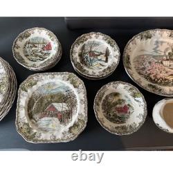 Johnson Brothers Historic America Dinnerware Plates, Bowls, Gravy Boats, cups