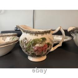 Johnson Brothers Historic America Dinnerware Plates, Bowls, Gravy Boats, cups