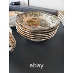 Johnson Brothers Historic America Dinnerware Plates, Bowls, Gravy Boats, cups