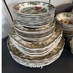 Johnson Brothers Historic America Dinnerware Plates, Bowls, Gravy Boats, cups