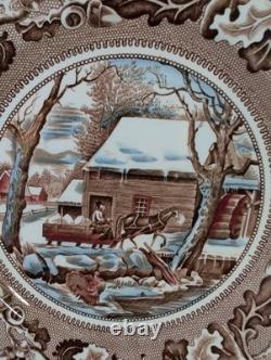 Johnson Brothers Historic America Thanksgiving FROZEN UP 10.5 Dinner Plates (6)