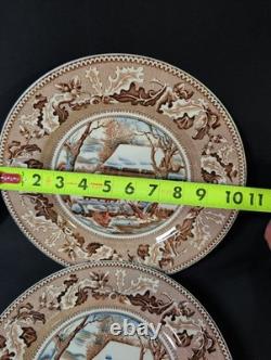 Johnson Brothers Historic America Thanksgiving FROZEN UP 10.5 Dinner Plates (6)