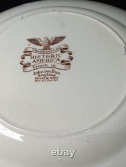 Johnson Brothers Historic America Thanksgiving FROZEN UP 10.5 Dinner Plates (6)