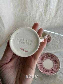 Johnson Brothers Historic America Wash DC red transferware cup & saucer x4