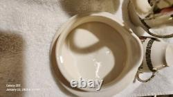 Johnson Brothers Indian Tree Cream Green Key 14 pc Hostess Serving tae set