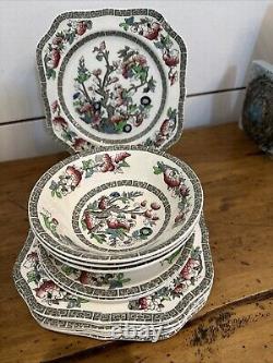 Johnson Brothers Indian Tree Green Key/Cream Dish Set of 19