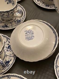 Johnson Brothers Indies Blue -Coffee-Tea -Ice Cream Set for 5- 22 Pieces