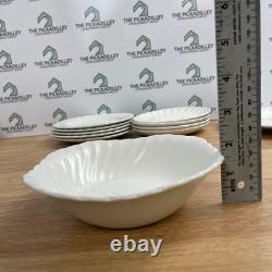 Johnson Brothers Ironstone White Swirl Dinnerware Set 14pc Made in England AS IS