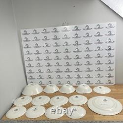 Johnson Brothers Ironstone White Swirl Dinnerware Set 14pc Made in England AS IS