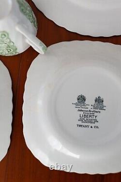 Johnson Brothers Liberty Green Tiffany & Co China Ironstone 23 Piece Set Vintage