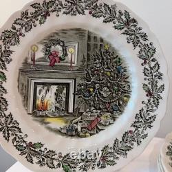 Johnson Brothers Merry Christmas Ironstone 17pc Set Plates Gravy Boat England