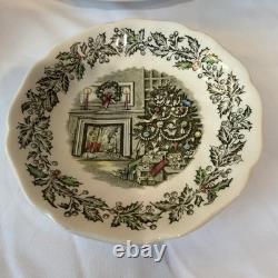 Johnson Brothers Merry Christmas Ironstone 17pc Set Plates Gravy Boat England