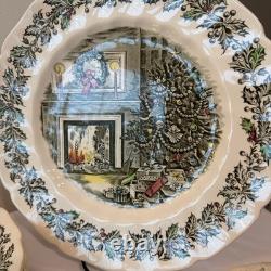 Johnson Brothers Merry Christmas Ironstone 17pc Set Plates Gravy Boat England