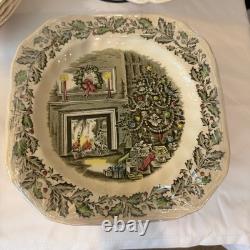 Johnson Brothers Merry Christmas Ironstone 17pc Set Plates Gravy Boat England
