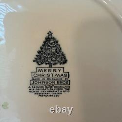 Johnson Brothers Merry Christmas Ironstone 17pc Set Plates Gravy Boat England