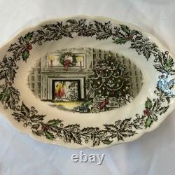 Johnson Brothers Merry Christmas Ironstone 17pc Set Plates Gravy Boat England