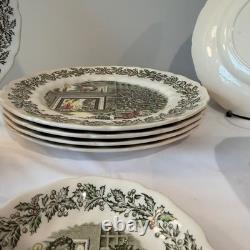 Johnson Brothers Merry Christmas Ironstone 17pc Set Plates Gravy Boat England