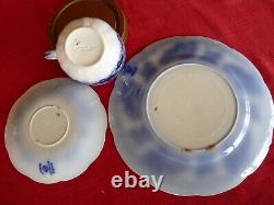 Johnson Brothers NORMANDY Deep Blue Flow Blue Leaves & Small Flowers TRIO SET