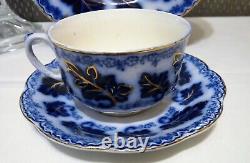 Johnson Brothers NORMANDY Deep Blue Flow Blue Leaves & Small Flowers TRIO SET