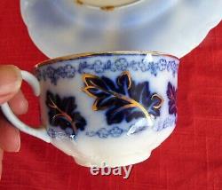 Johnson Brothers NORMANDY Deep Blue Flow Blue Leaves & Small Flowers TRIO SET