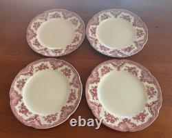 Johnson Brothers OLD BRITAIN CASTLES PINK 1883 Set of 4 Accent Dinner Plates