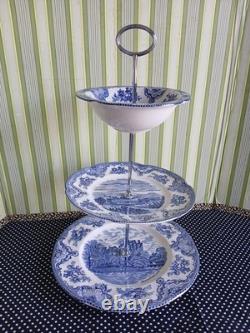 Johnson Brothers Old Britain Castles Blue 4 Piece Tier Server