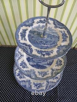 Johnson Brothers Old Britain Castles Blue 4 Piece Tier Server