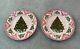 Johnson Brothers Old Britain Castles Christmas Tree Dinner Plates 10.5 Set Of 2