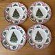 Johnson Brothers Old Britain Castles Christmas Tree Salad Plates Set Of 4 Rare