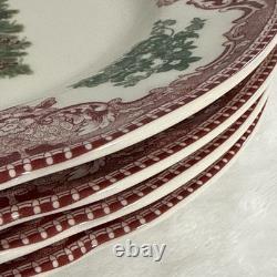 Johnson Brothers Old Britain Castles Christmas Tree Salad Plates Set of 4 RARE