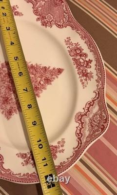Johnson Brothers Old Britain Castles Pink Christmas Tree 12 Serving Platter EUC