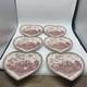 Johnson Brothers Old Britain Castles Pink Heart Shaped Plate Dish Set Of 6 9 X8