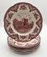 Johnson Brothers Old Britain Castles Pink / Red Set Of 8 Dinner Plates 10