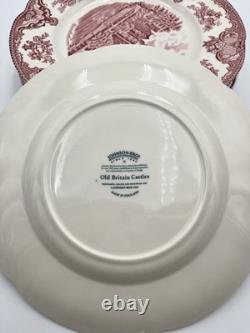 Johnson Brothers Old Britain Castles Pink / Red Set of 8 Dinner Plates 10