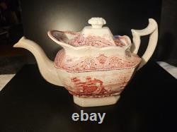 Johnson Brothers Old Britain Castles Pink Teapot & Lid Transferware Large VTG