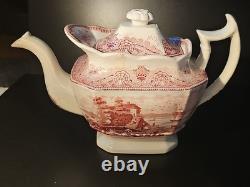 Johnson Brothers Old Britain Castles Pink Teapot & Lid Transferware Large VTG