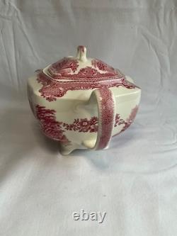 Johnson Brothers Old Britain Castles Pink Teapot Sugar Bowl with Lid Creamer NOS