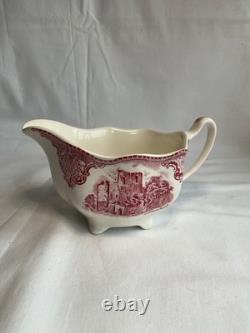 Johnson Brothers Old Britain Castles Pink Teapot Sugar Bowl with Lid Creamer NOS