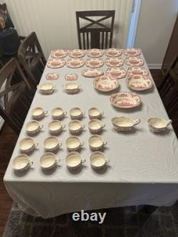 Johnson Brothers Old Britain Castles Red Ceramic Dinner Set 77pc