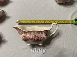 Johnson Brothers Old Britain Castles Red Ceramic Dinner Set 77pc