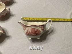 Johnson Brothers Old Britain Castles Red Ceramic Dinner Set 77pc