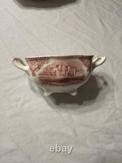 Johnson Brothers Old Britain Castles Red Ceramic Dinner Set 77pc
