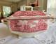 Johnson Brothers Old Britain Castles Red Transferware Footed Soup Tureen With Lid