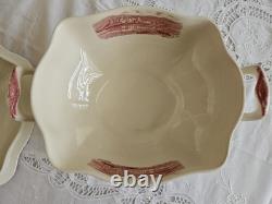 Johnson Brothers Old Britain Castles Red Transferware Footed Soup Tureen with Lid