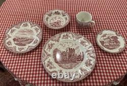 Johnson Brothers Old Britain Castles (pink) set of four 5-piece place settings