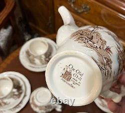 Johnson Brothers Old Mill Tea Coffee Pot Set 6 Cup Saucer Plate Creamer England