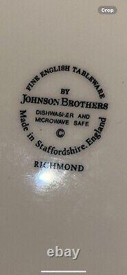 Johnson Brothers Richmond 10.25 White Dinner Plate SET OF 7 MINT